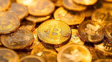 Conceptual image digital currency representing the future finance and transactions.