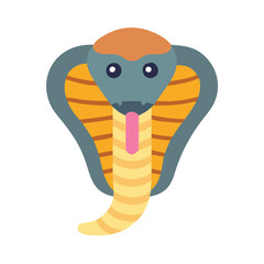 Fototapeta premium Cobra snake icon, playful, showing tongue, in vector style