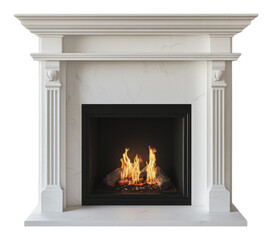 PNG Cozy fireplace with flames in a modern interior