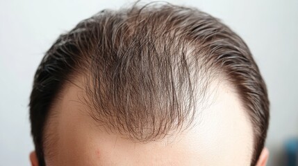 Obraz premium Hair loss concept for a young man suffering from serious hair loss