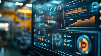 Obraz premium Industrial Control Panel - Data Visualization