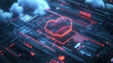 Obraz premium Cloud Computing Circuit Board