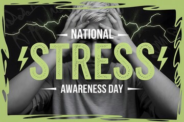 National Stress Awareness Day Illustration for Mental Health Campaigns"