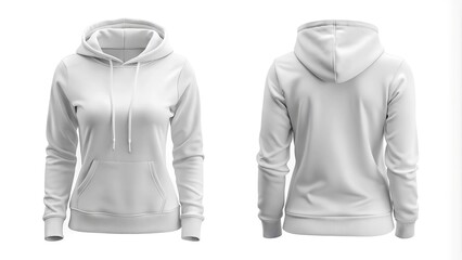white woman's hoodie mockup.  Front and back hoodie template