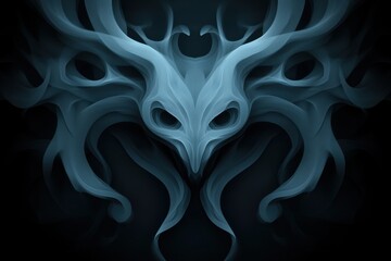 Obraz premium Dark Mysterious Smoke Background with Majestic Deer Head - Chaos