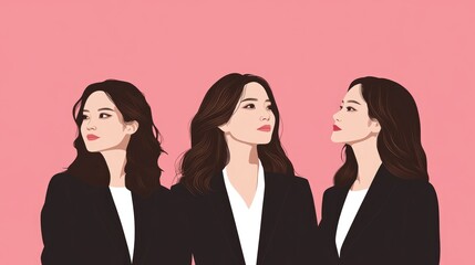 Photoshoot Of Beautiful And Confident Creative And Friendly Cheerful Successful Businesswomen Team Smiling Happily