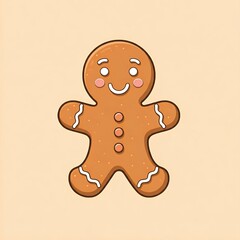 A gingerbread man with a smiling face