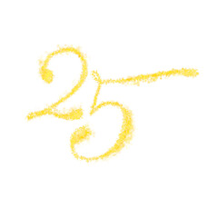 Naklejka premium Number 25 celebration golden sparkles