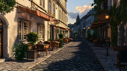 Obraz premium street in the town