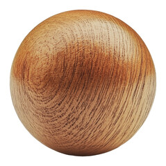 PNG Natural grain wooden sphere on white