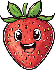 Obraz premium illustration of strawberry with a smile