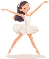 Naklejka premium illustration of a ballet dancer in a tutu