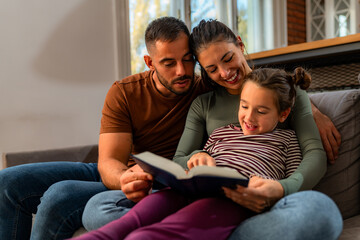 The family members engage in a warm, supportive exchange as they spend quality time together in the home's relaxing living space.