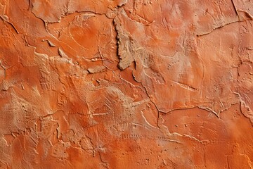 Naklejka premium Photo of Old ancient orange plaster wall. Background texture for backdrops or mapping