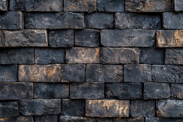 Naklejka premium Dark brick wall texture background. Ideal for website backgrounds, architectural designs, or any project needing a rustic look.