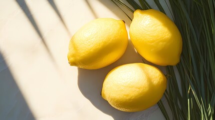 Playful mix of yellow lemons and fresh green leaves, making for a bright and joyful background for cheerful digital or printed graphics