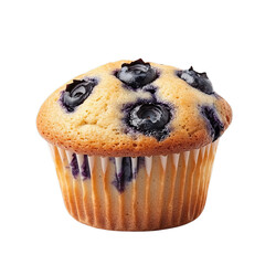 Blueberry muffin. Isolated white background. PNG format