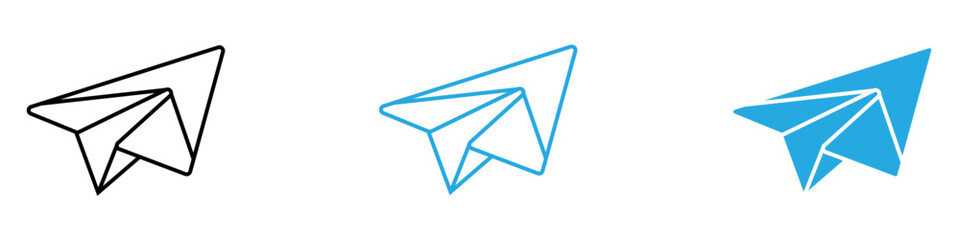 Send Icon Set Vector illustration in black