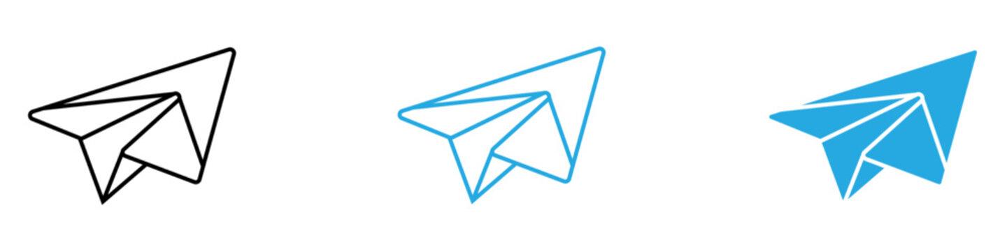 Send Icon Set Vector illustration in black
