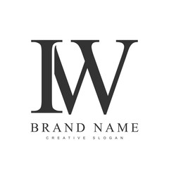 IW trendy logotype template. Initial letter i and w classic font style. Creative logo for company name or identity.