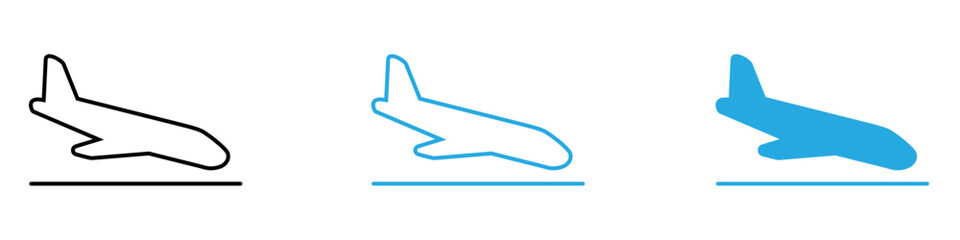 Arrival Icon Set Vector illustration in black