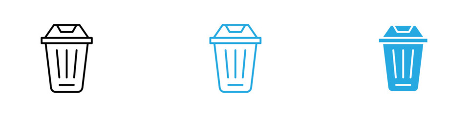 Bin Icon Set Vector illustration in black