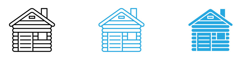 Cabin Icon Set Vector illustration in black
