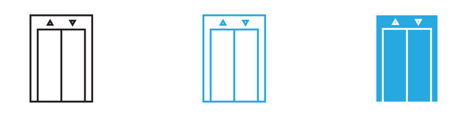 Elevator Icon Set Vector illustration in black