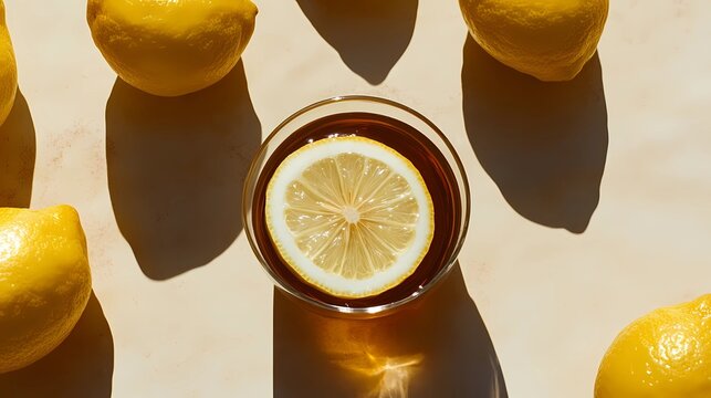 A repeating pattern of lemon wedges and bright yellow citrus zest, creating an eye-catching texture for product branding and social media graphics