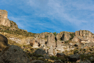 Fototapeta premium Andean landscape in the stone forest of Pampachiri in Andahuaylas, Peru.