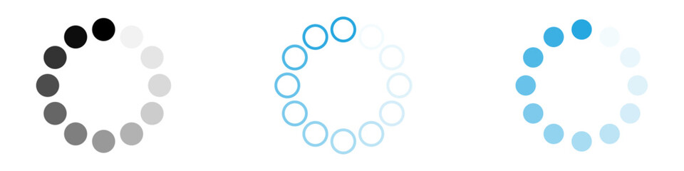 Loading Icon Set Vector illustration in black