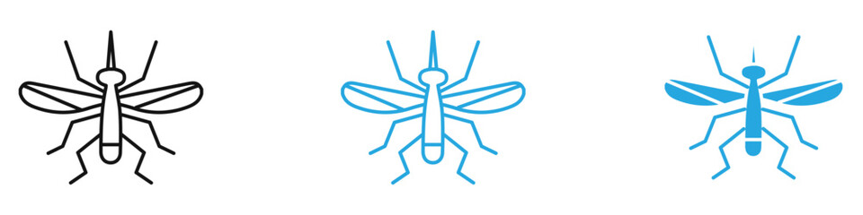 Mosquito Icon Set Vector illustration in black