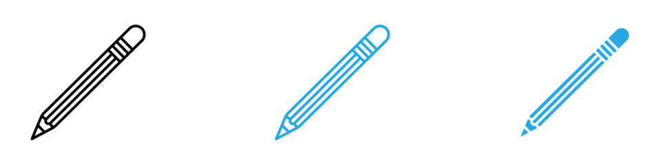Pencil Icon Set Vector illustration in black