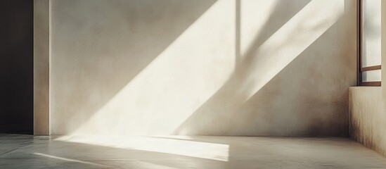 Natural sunlight illuminating a pristine white wall in an airy minimalist room