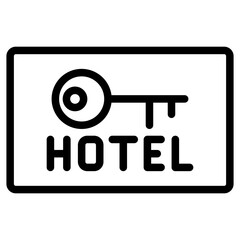 Minimalist Line Art Hotel Key Icon