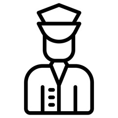Minimalist Line Art Doorman Icon
