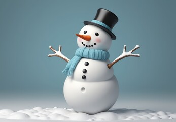 Obraz premium snowman with hat