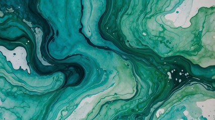 Obraz premium Abstract watercolor paint background by teal color blue and green with liquid fluid texture for background, banner 