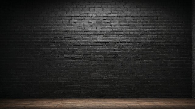 Fototapeta black brick wall, dark background for design 