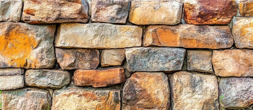 Rustic ledgestone wall featuring varying textures and colors perfect for creating a natural backdrop in home decor or landscaping projects