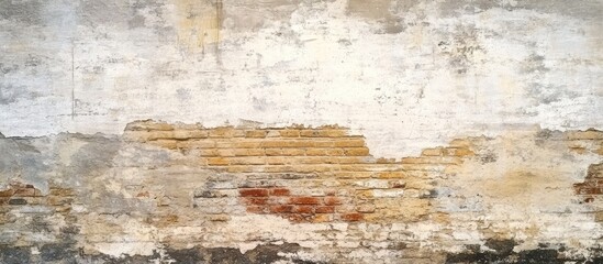 Rustic old brick wall with overlapping textures ideal for vintage themed design projects