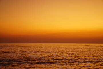 orange sunset over the sea