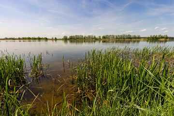 a beautiful lake against the blue sky