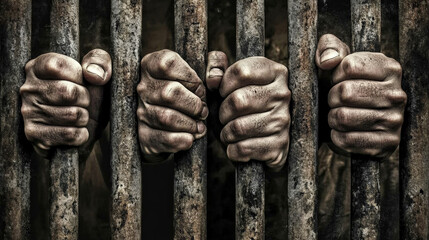 Bound Hands in Muddy Environment, Symbolizing Human Trafficking and Exploitation