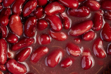 open canned red beans in brine