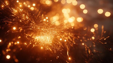 Fototapeta premium Golden Bokeh and Abstract Lines, Blurred , Abstract