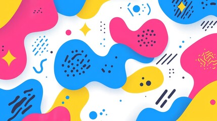 Naklejka premium Abstract Colorful Fluid Shapes Pattern, abstract, background ,pattern