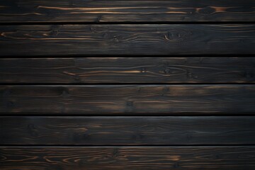 Obraz premium Close-up of a textured wooden wall against a sleek black background, highlighting natural patterns and contrast.
