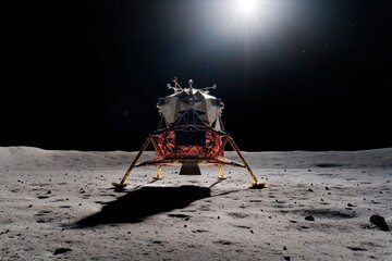 Lunar landing moon surface spacecraft image extraterrestrial environment ground view space exploration