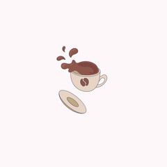 cartoon style coffee spill illustration